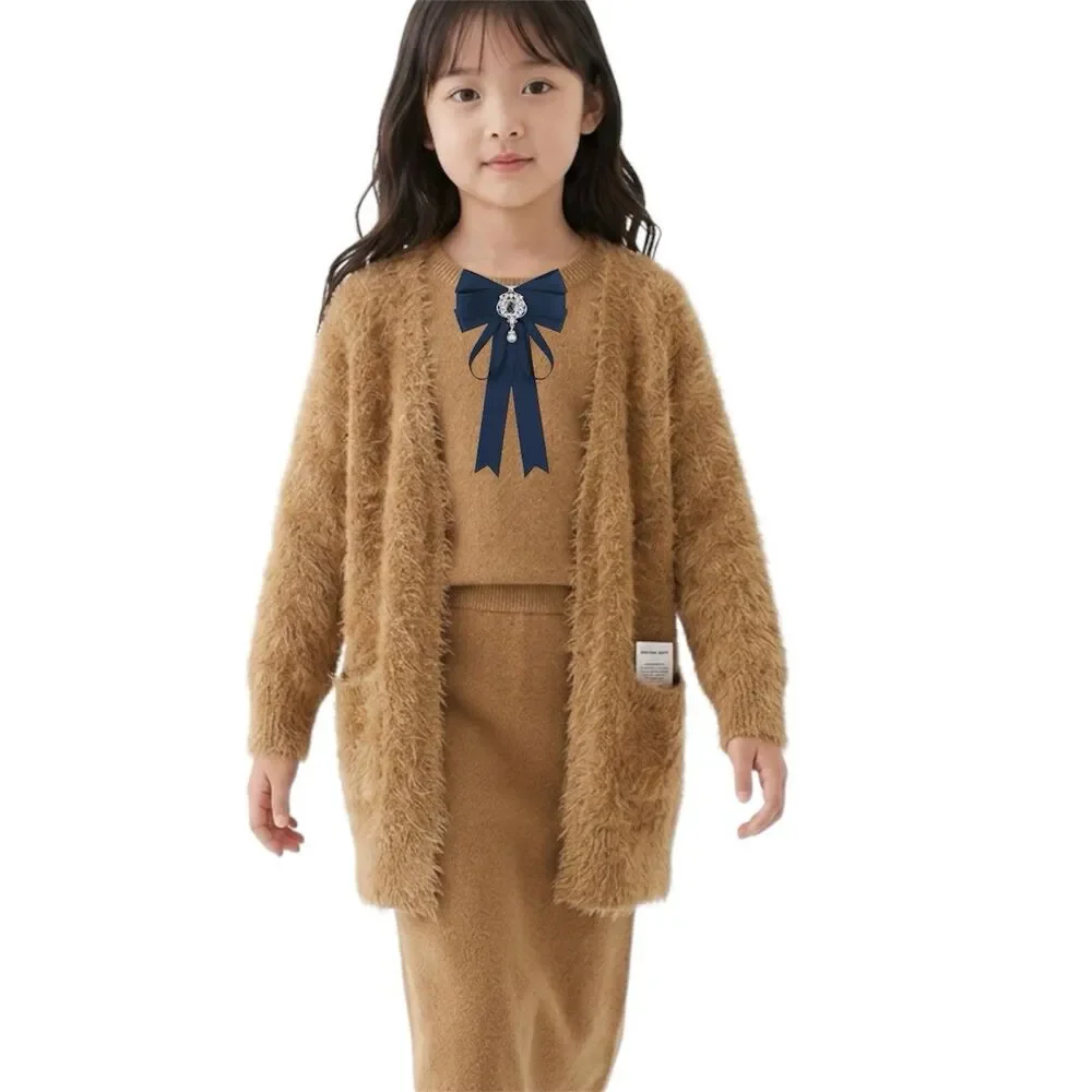 Zara Knitwear Winter Fancy Collection Open Front Cardigan Sweater Brown Size 7 - Picture 2 of 15